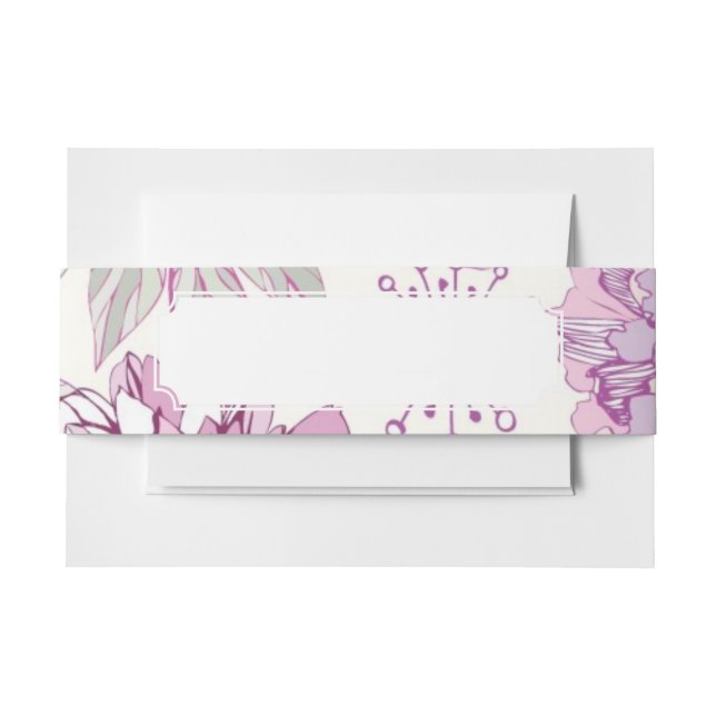 Cintas Para Invitaciones Modelo con las flores rosadas (Anverso Ejemplo)