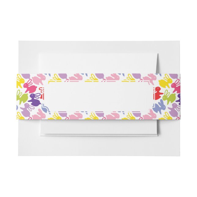 Cintas Para Invitaciones modelo con los conejos de Pascua (Anverso Ejemplo)