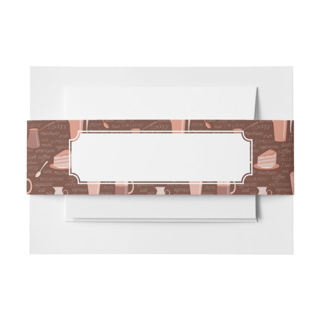 Cintas Para Invitaciones Modelo con los elementos relacionados del café (Anverso Ejemplo)