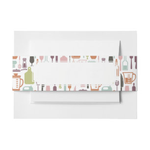 Cintas Para Invitaciones Modelo con los iconos de cocinar coloridos