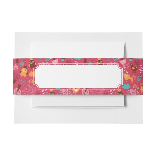 Cintas Para Invitaciones Modelo con los pájaros y los gatos lindos (Anverso Ejemplo)