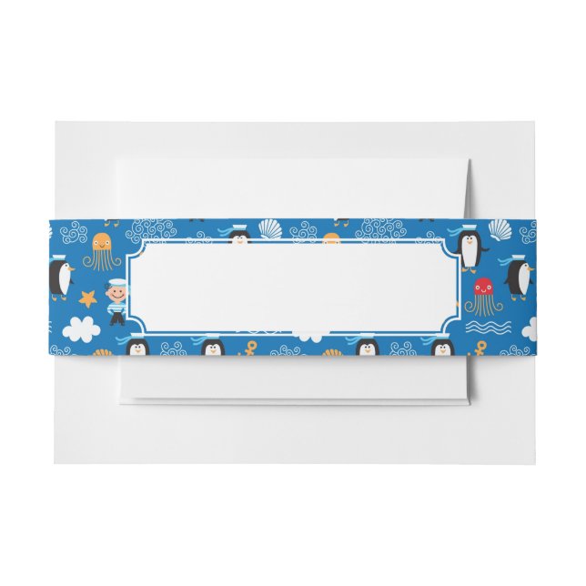 Cintas Para Invitaciones modelo con tema del mar (Anverso Ejemplo)