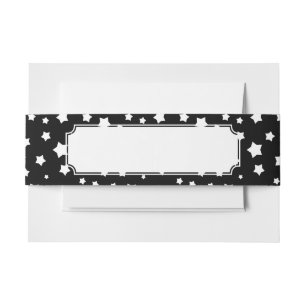 Cintas Para Invitaciones Modelo de estrellas blanco y negro