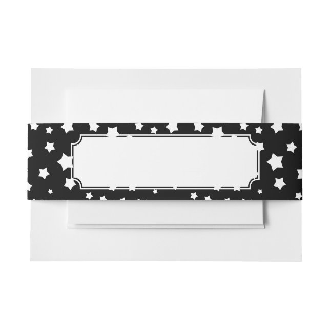 Cintas Para Invitaciones Modelo de estrellas blanco y negro (Anverso Ejemplo)