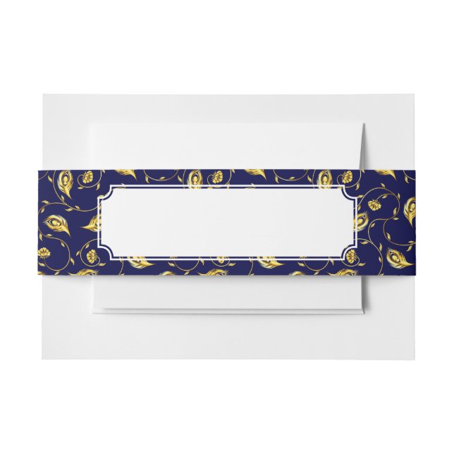Cintas Para Invitaciones Modelo de la sari del pavo real (Anverso Ejemplo)
