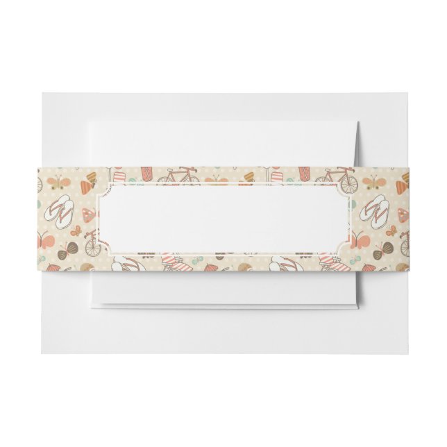 Cintas Para Invitaciones Modelo de las vacaciones de verano (Anverso Ejemplo)