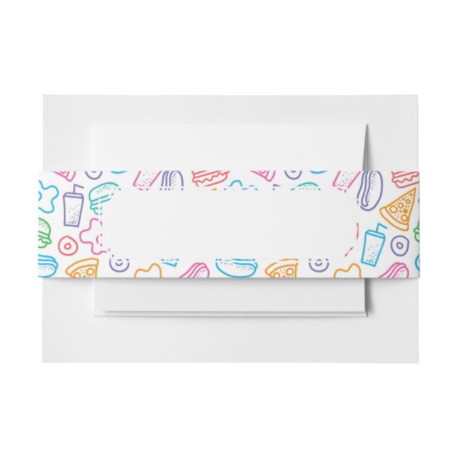 Cintas Para Invitaciones Modelo de los alimentos de preparación rápida (Anverso Ejemplo)