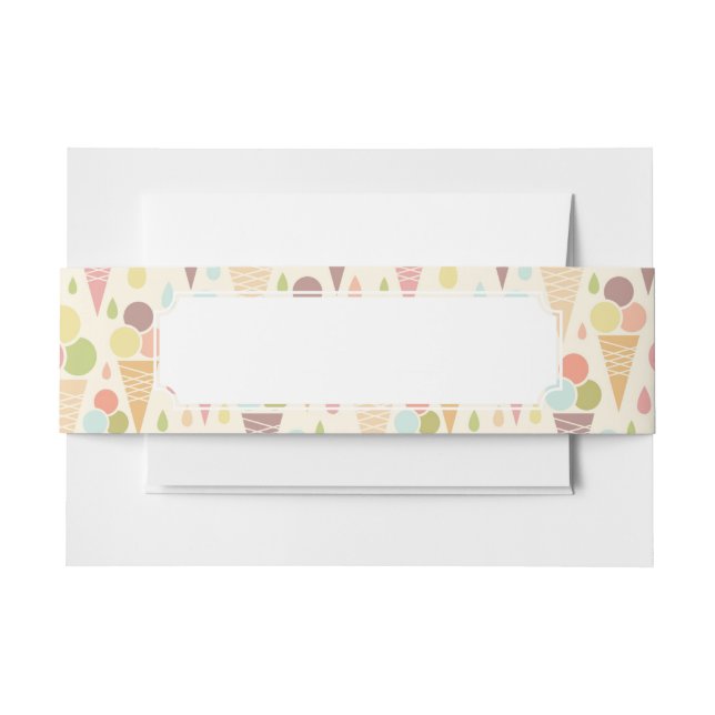 Cintas Para Invitaciones Modelo de los conos de helado (Anverso Ejemplo)