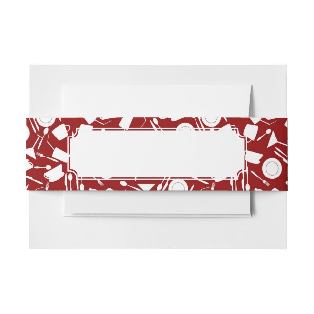 Cintas Para Invitaciones Modelo de los elementos de la cocina (Anverso Ejemplo)