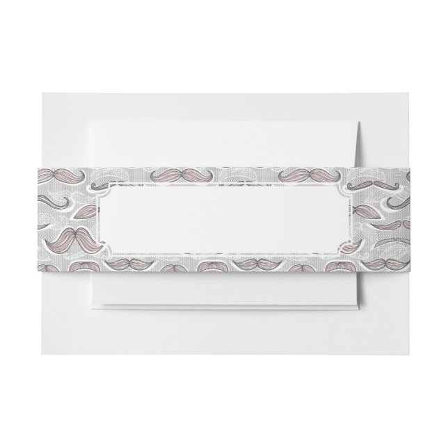 Cintas Para Invitaciones Modelo de moda del bigote (Anverso Ejemplo)