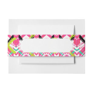 Cintas Para Invitaciones Modelo de zigzag rosado dibujado mano