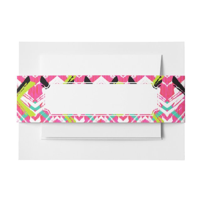 Cintas Para Invitaciones Modelo de zigzag rosado dibujado mano (Anverso Ejemplo)