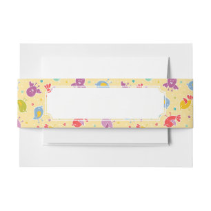 Cintas Para Invitaciones Modelo del bebé con los pájaros lindos