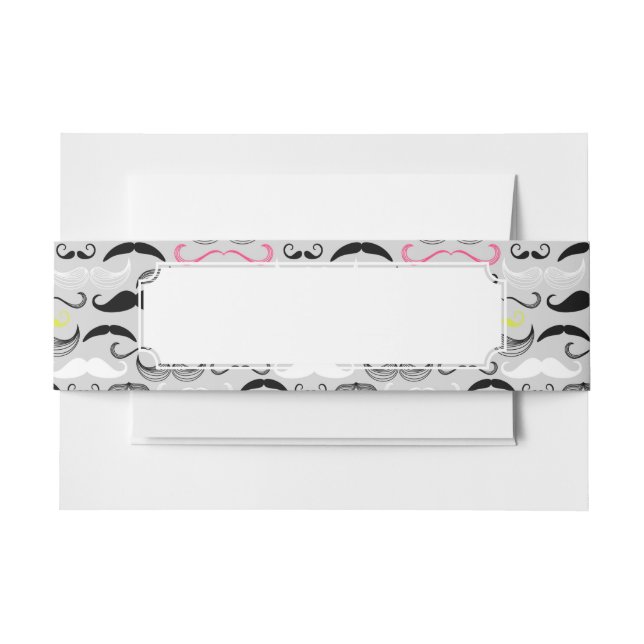 Cintas Para Invitaciones Modelo del bigote, estilo retro (Anverso Ejemplo)