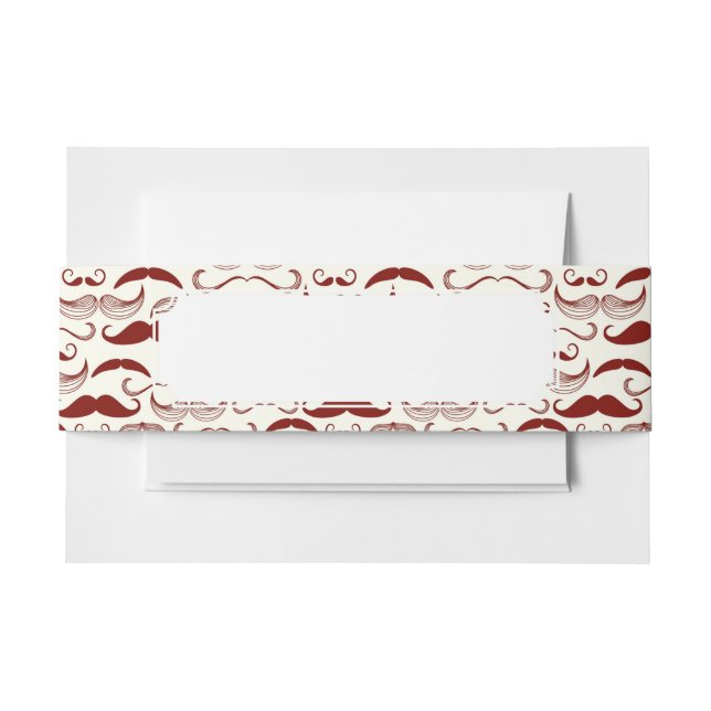 Cintas Para Invitaciones Modelo del bigote, estilo retro 3 (Anverso Ejemplo)