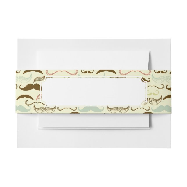 Cintas Para Invitaciones Modelo del bigote, estilo retro 4 (Anverso Ejemplo)