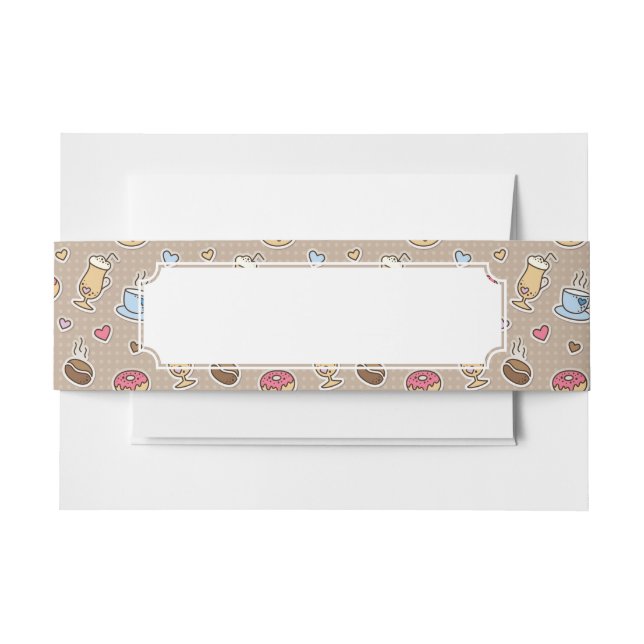 Cintas Para Invitaciones Modelo del café (Anverso Ejemplo)