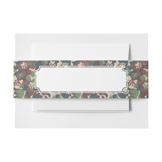 Cintas Para Invitaciones Modelo del camuflaje del perro (Anverso Ejemplo)