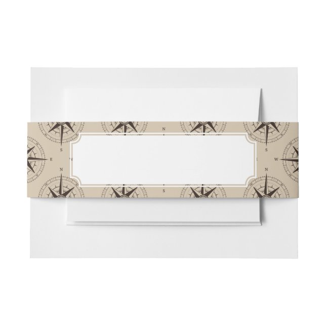 Cintas Para Invitaciones Modelo del compás de la navegación (Anverso Ejemplo)