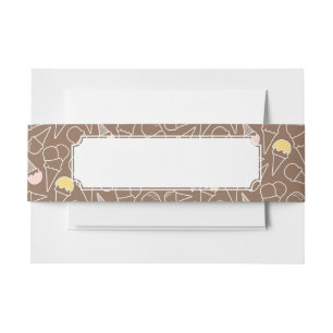 Cintas Para Invitaciones Modelo del cono de helado en Brown