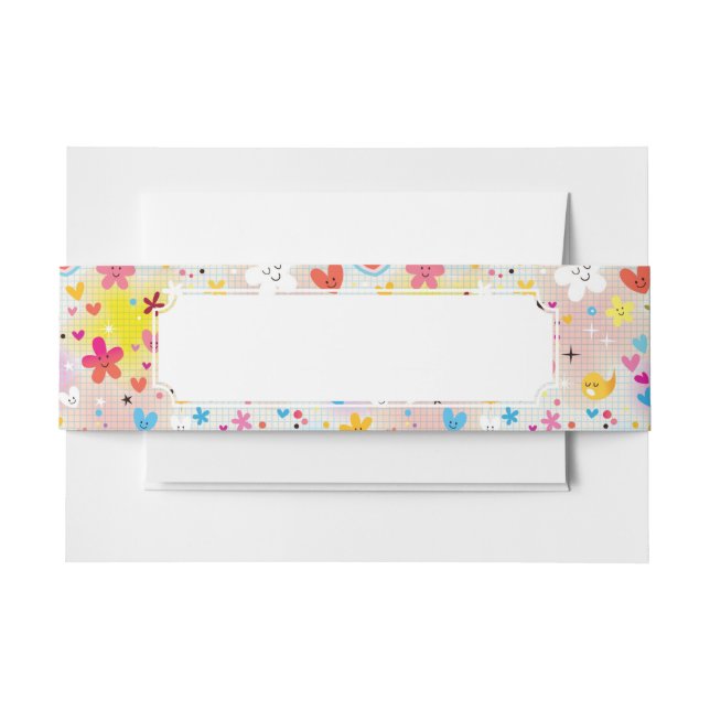 Cintas Para Invitaciones modelo del dibujo animado de la diversión (Anverso Ejemplo)