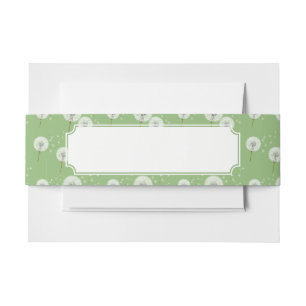 Cintas Para Invitaciones Modelo del diente de león en fondo verde