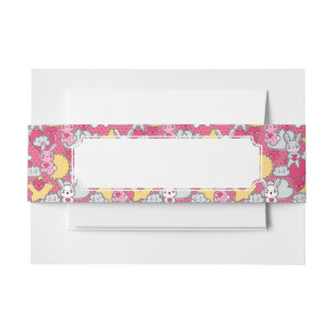 Cintas Para Invitaciones Modelo del niño de Kawaii con Doodles lindos