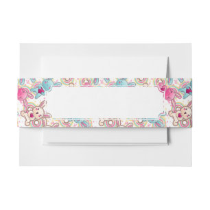 Cintas Para Invitaciones Modelo del niño de Kawaii con los Doodles lindos