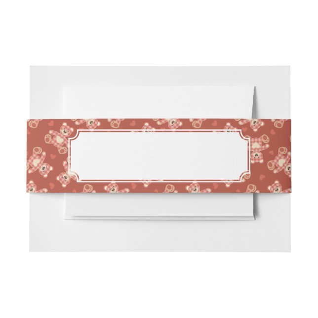 Cintas Para Invitaciones modelo del remiendo del oso (Anverso Ejemplo)