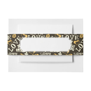 Cintas Para Invitaciones Modelo dibujado mano del amor