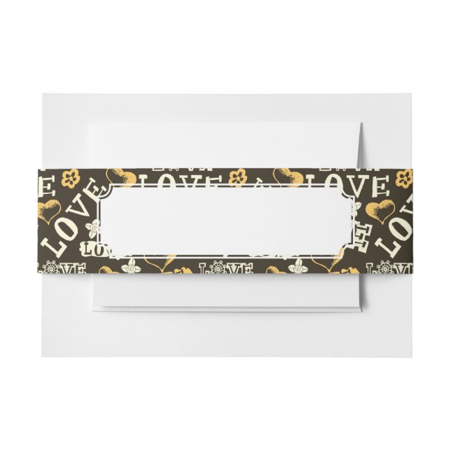 Cintas Para Invitaciones Modelo dibujado mano del amor (Anverso Ejemplo)