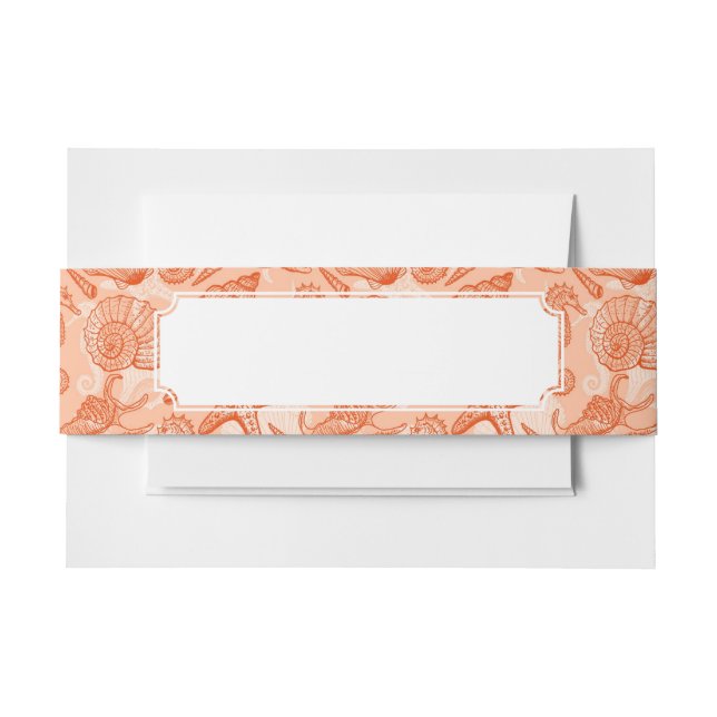 Cintas Para Invitaciones Modelo dibujado mano del mar (Anverso Ejemplo)