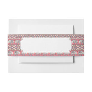 Cintas Para Invitaciones Modelo étnico rosado del elefante