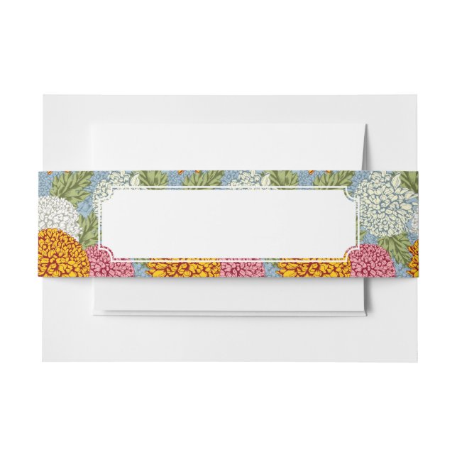 Cintas Para Invitaciones Modelo excelente con los crisantemos (Anverso Ejemplo)