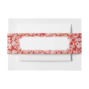 Cintas Para Invitaciones Modelo floral del fondo del damasco