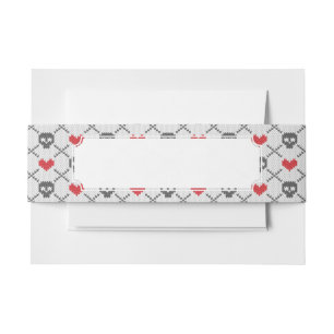 Cintas Para Invitaciones Modelo hecho punto con los cráneos