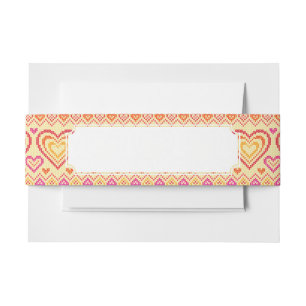 Cintas Para Invitaciones Modelo hecho punto el día de San Valentín