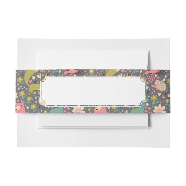 Cintas Para Invitaciones Modelo lindo de los animales del bosque (Anverso Ejemplo)