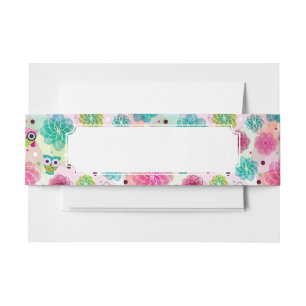 Cintas Para Invitaciones Modelo lindo del fondo del búho de la flor