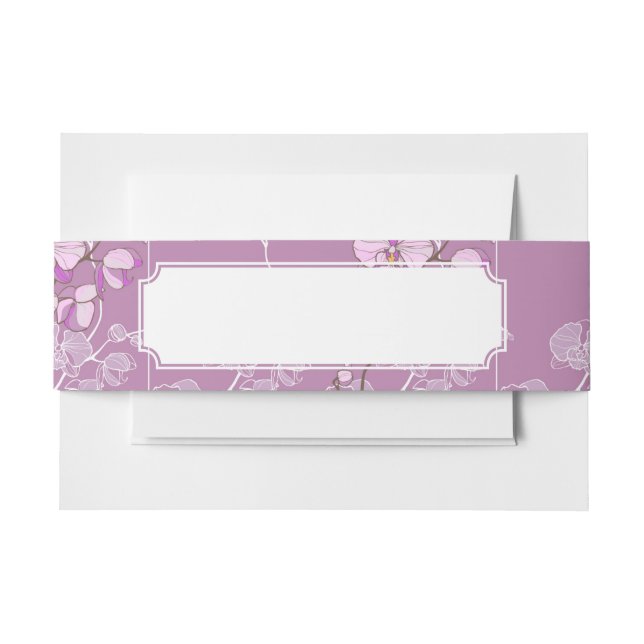 Cintas Para Invitaciones Modelo púrpura de la orquídea (Anverso Ejemplo)