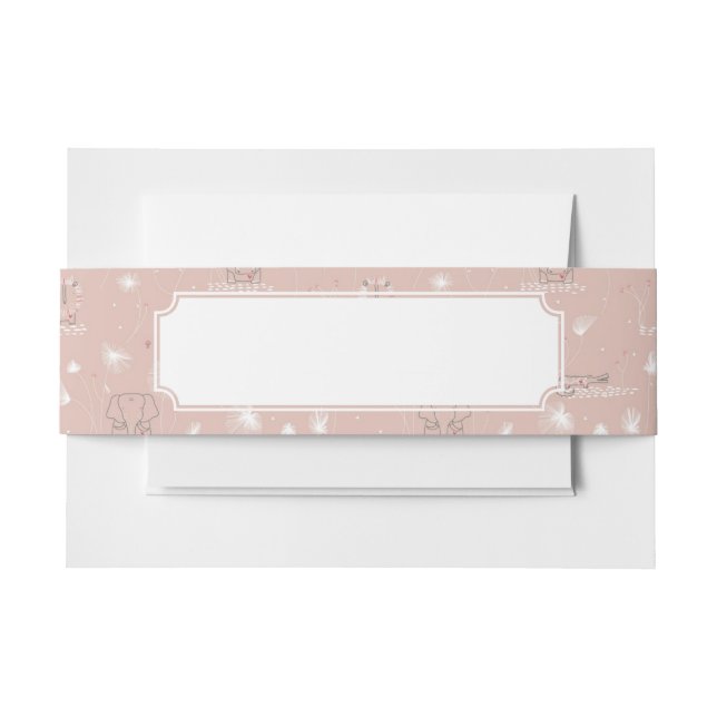 Cintas Para Invitaciones modelo que exhibe animales lindos de la selva del (Anverso Ejemplo)