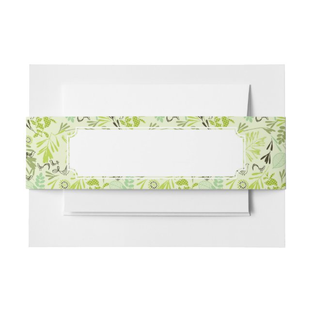 Cintas Para Invitaciones modelo que exhibe pequeños pájaros de bebé (Anverso Ejemplo)