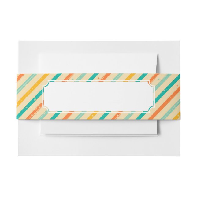 Cintas Para Invitaciones Modelo rayado del grunge retro (Anverso Ejemplo)