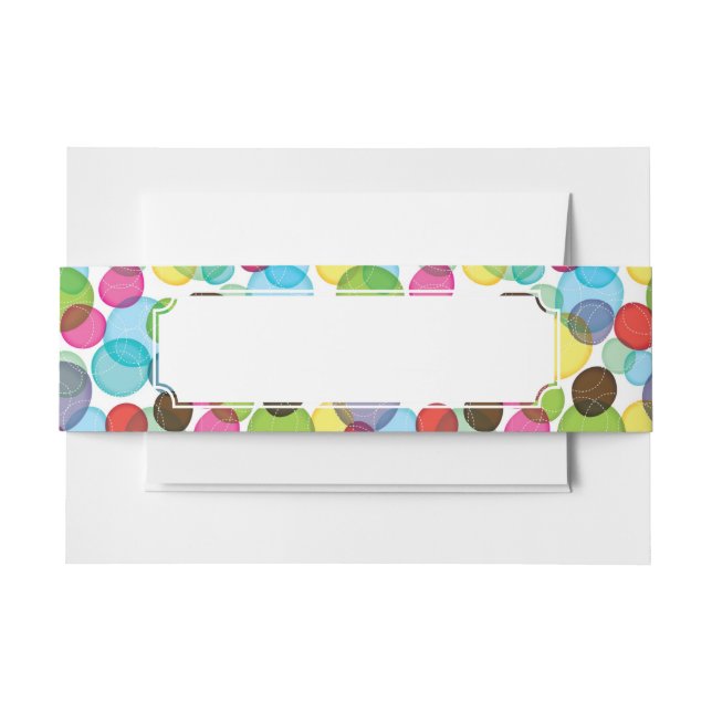 Cintas Para Invitaciones Modelo redondo 2 de los niños de las burbujas (Anverso Ejemplo)