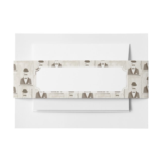 Cintas Para Invitaciones Modelo retro para el hombre (Anverso Ejemplo)