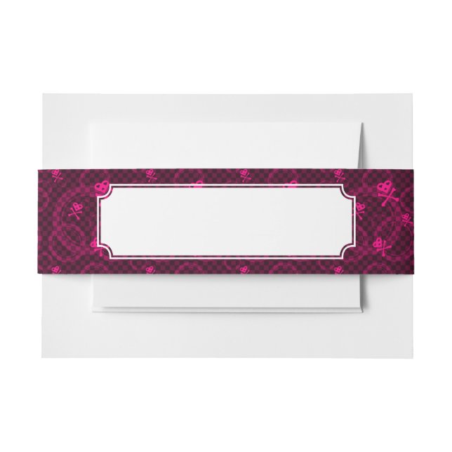 Cintas Para Invitaciones Modelo rosado de Emo con los círculos (Anverso Ejemplo)