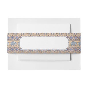 Cintas Para Invitaciones Modelo tribal del elefante étnico azul