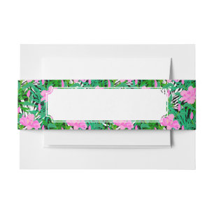 Cintas Para Invitaciones Modelo tropical con las flores de la selva