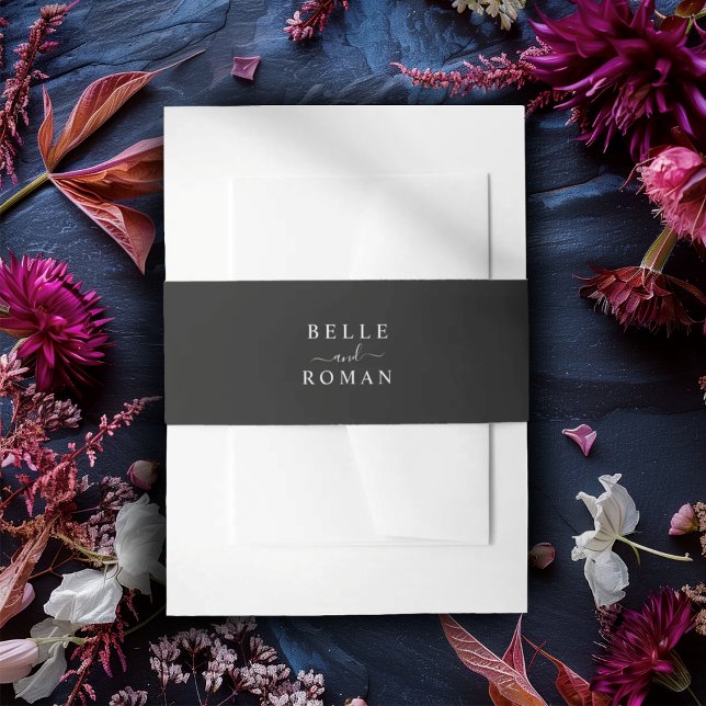 Cintas Para Invitaciones Modern Black & White Calligraphy Wedding (Subido por el creador)