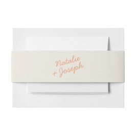 Cintas Para Invitaciones Modern Coral Cream Whimsical Summer Wedding 